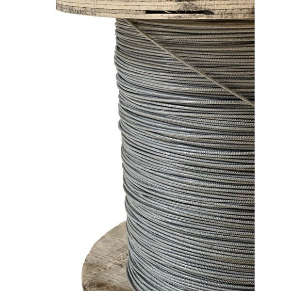 Laureola Industries 1/16" to 3/32" PVC Coated Clear Color Galvanized Cable 7x7 Strand Aircraft Cable Wire Rope, 100 ft ZAG116332-77-GPC-100 - main